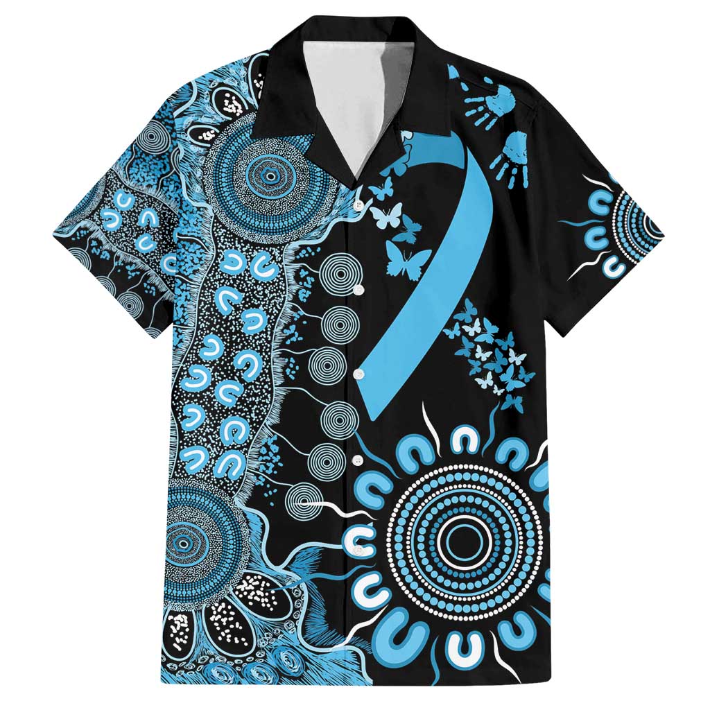 Prostate Cancer Awareness Personalised Family Matching Summer Maxi Dress and Hawaiian Shirt Aboriginal Ribbon Dot Painting