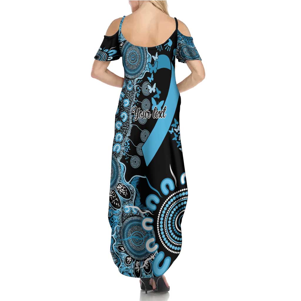 Prostate Cancer Awareness Personalised Family Matching Summer Maxi Dress and Hawaiian Shirt Aboriginal Ribbon Dot Painting