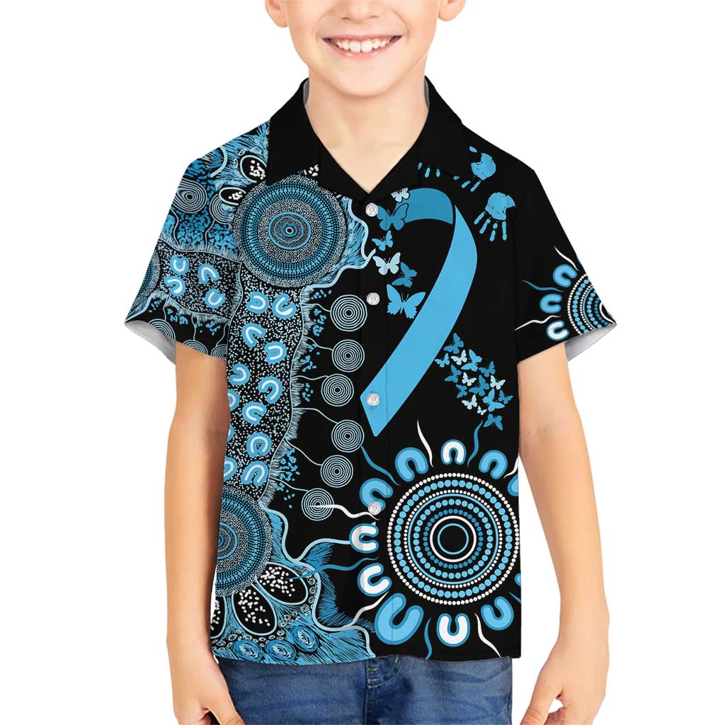 Prostate Cancer Awareness Personalised Family Matching Summer Maxi Dress and Hawaiian Shirt Aboriginal Ribbon Dot Painting