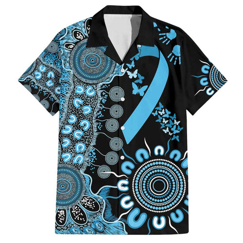 Prostate Cancer Awareness Personalised Family Matching Tank Maxi Dress and Hawaiian Shirt Aboriginal Ribbon Dot Painting