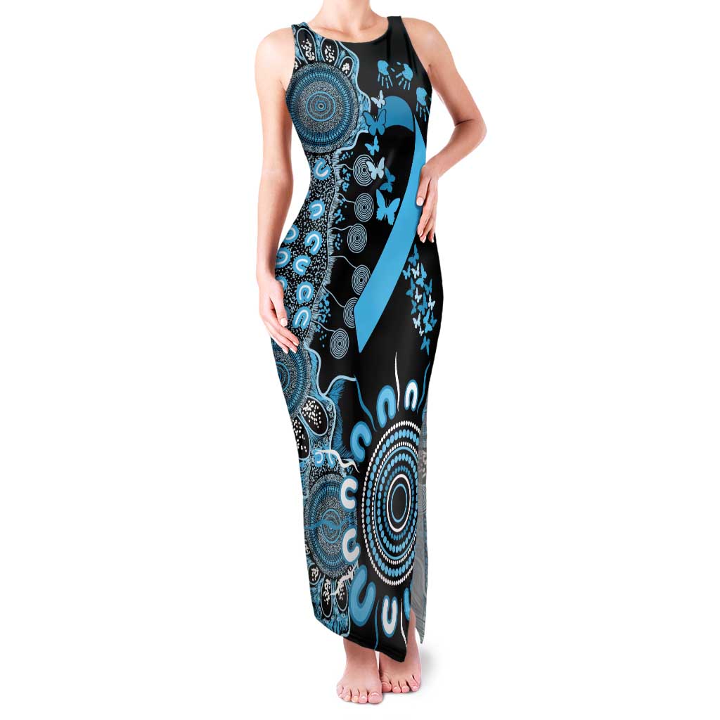Prostate Cancer Awareness Personalised Family Matching Tank Maxi Dress and Hawaiian Shirt Aboriginal Ribbon Dot Painting