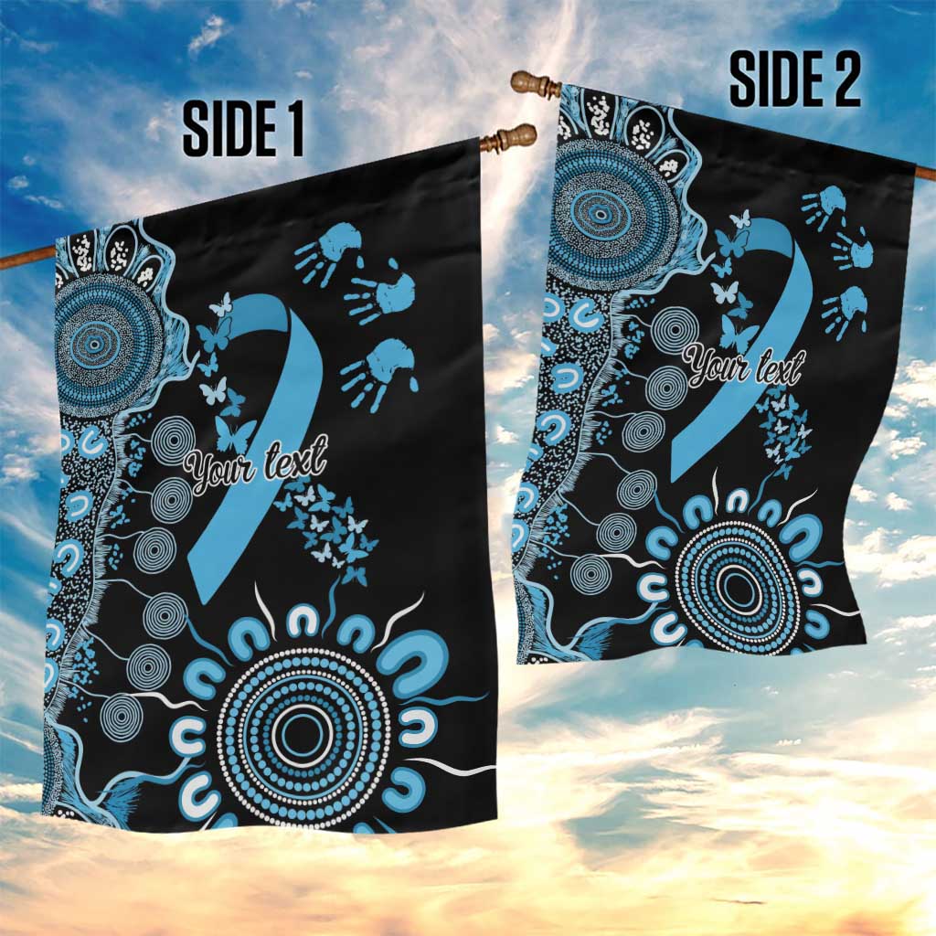 Prostate Cancer Awareness Personalised Garden Flag Aboriginal Ribbon Dot Painting