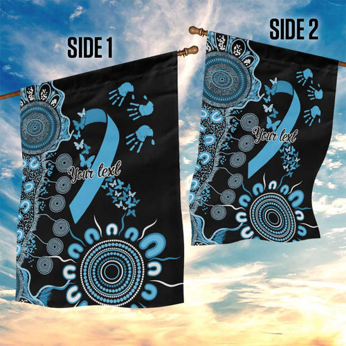 Prostate Cancer Awareness Personalised Garden Flag Aboriginal Ribbon Dot Painting