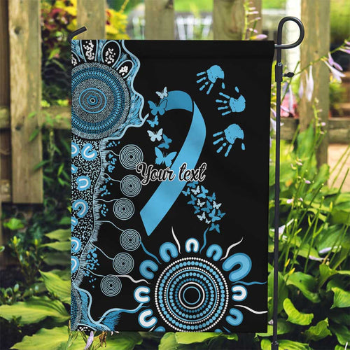 Prostate Cancer Awareness Personalised Garden Flag Aboriginal Ribbon Dot Painting