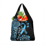 Prostate Cancer Awareness Personalised Grocery Bag Aboriginal Ribbon Dot Painting
