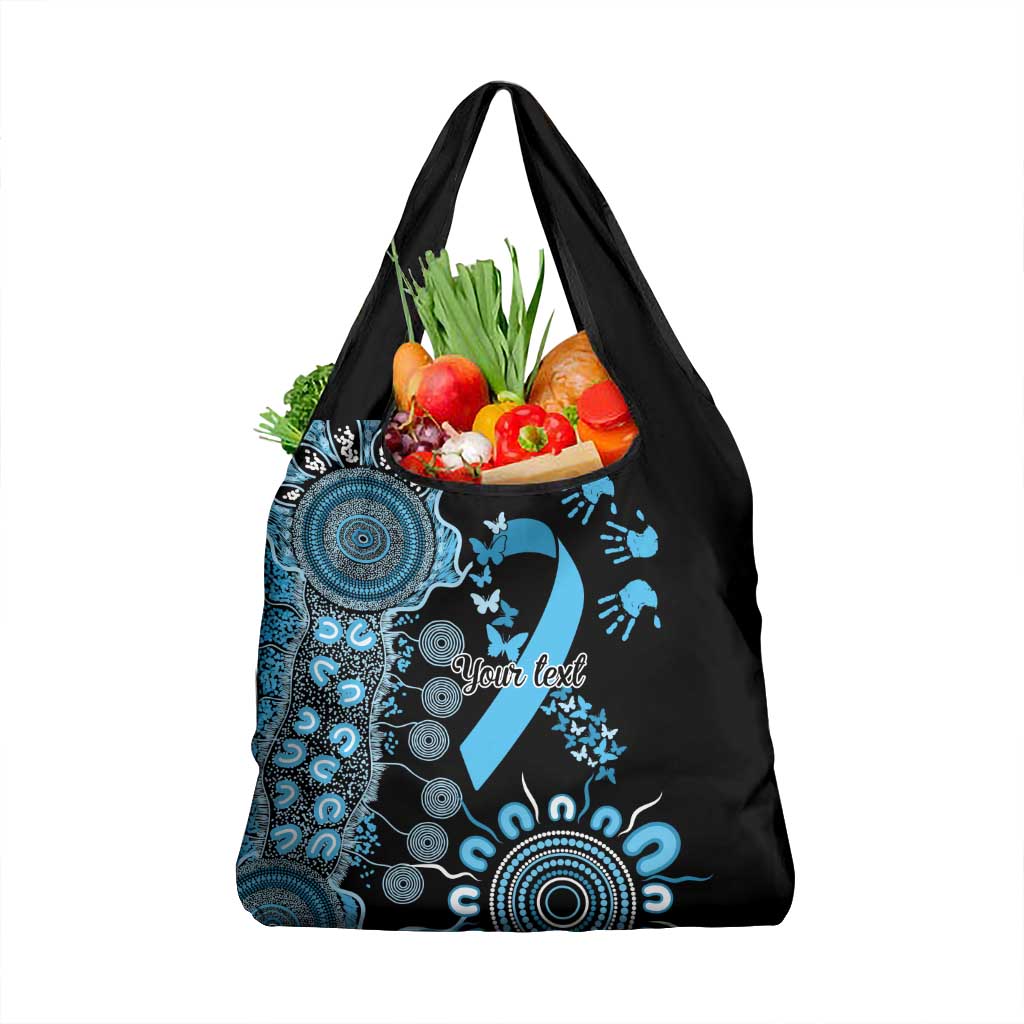 Prostate Cancer Awareness Personalised Grocery Bag Aboriginal Ribbon Dot Painting