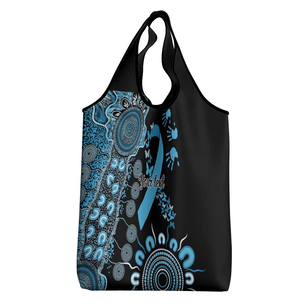 Prostate Cancer Awareness Personalised Grocery Bag Aboriginal Ribbon Dot Painting
