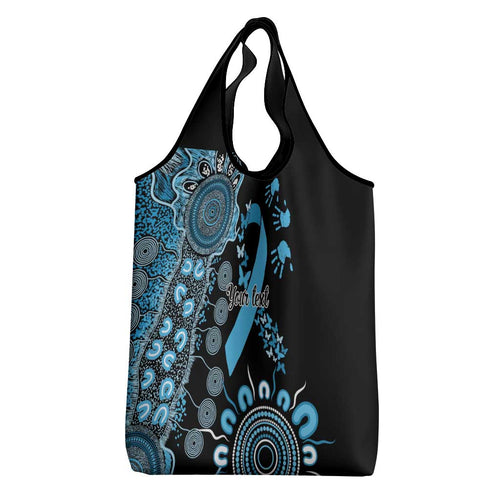 Prostate Cancer Awareness Personalised Grocery Bag Aboriginal Ribbon Dot Painting
