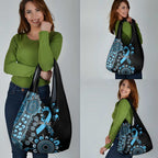 Prostate Cancer Awareness Personalised Grocery Bag Aboriginal Ribbon Dot Painting