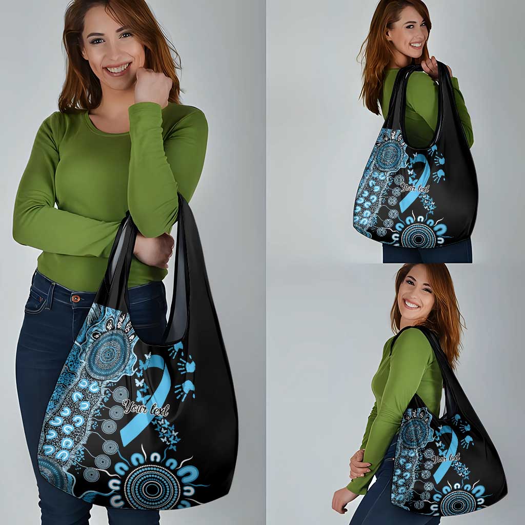 Prostate Cancer Awareness Personalised Grocery Bag Aboriginal Ribbon Dot Painting