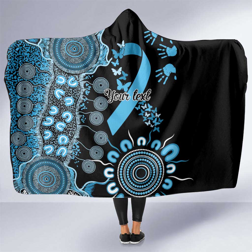 Prostate Cancer Awareness Personalised Hooded Blanket Aboriginal Ribbon Dot Painting