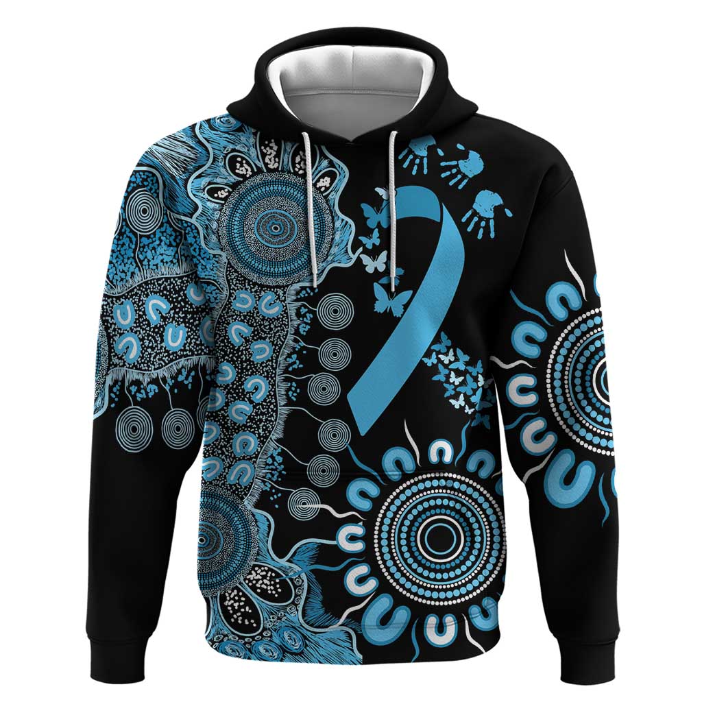 Prostate Cancer Awareness Personalised Hoodie Aboriginal Ribbon Dot Painting