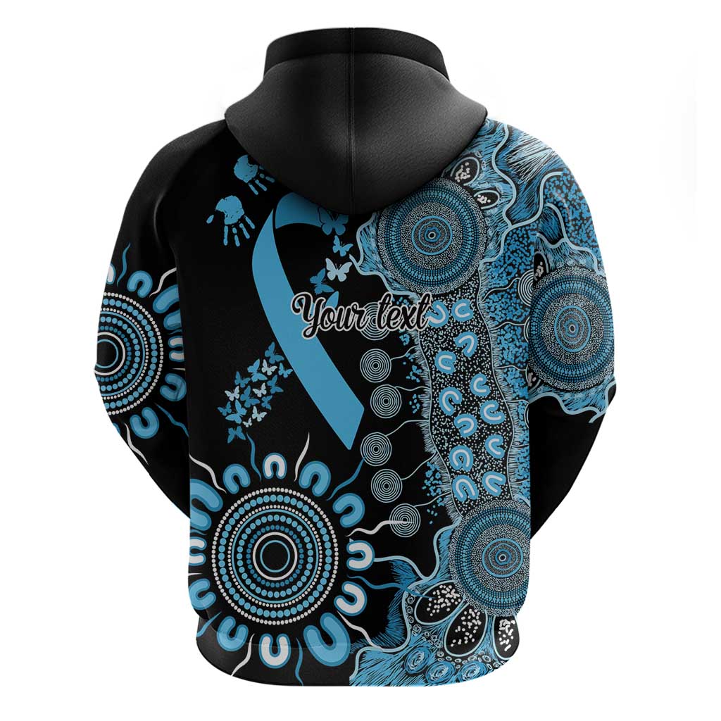 Prostate Cancer Awareness Personalised Hoodie Aboriginal Ribbon Dot Painting
