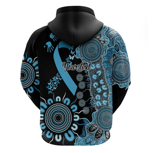 Prostate Cancer Awareness Personalised Hoodie Aboriginal Ribbon Dot Painting