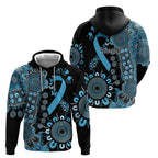 Prostate Cancer Awareness Personalised Hoodie Aboriginal Ribbon Dot Painting