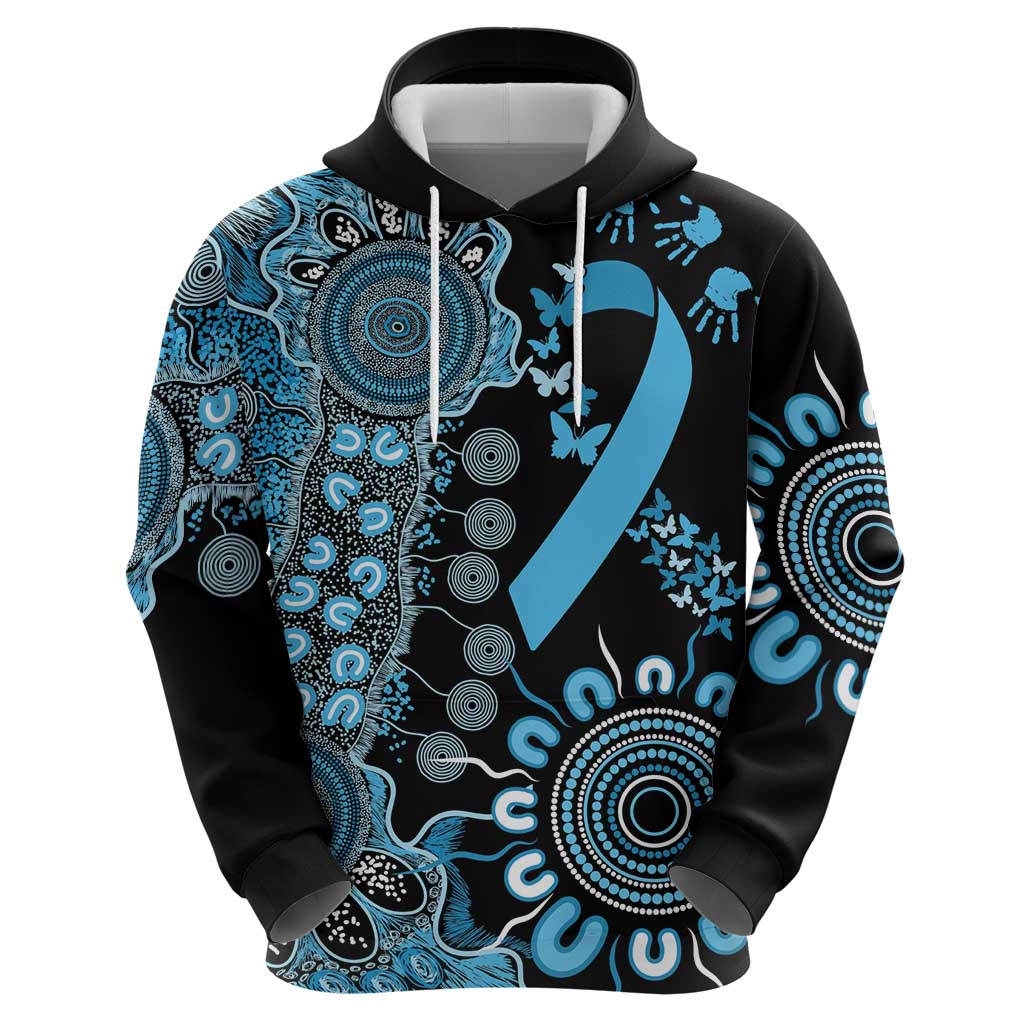 Prostate Cancer Awareness Personalised Hoodie Aboriginal Ribbon Dot Painting