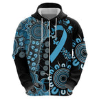 Prostate Cancer Awareness Personalised Hoodie Aboriginal Ribbon Dot Painting