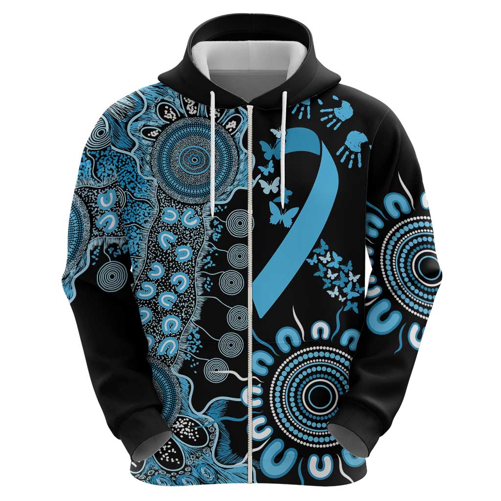 Prostate Cancer Awareness Personalised Hoodie Aboriginal Ribbon Dot Painting