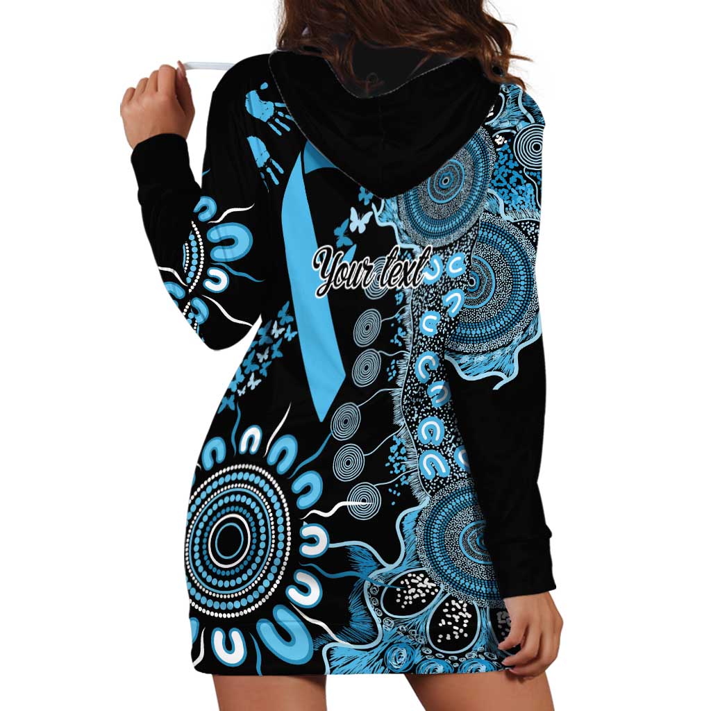 Prostate Cancer Awareness Personalised Hoodie Dress Aboriginal Ribbon Dot Painting