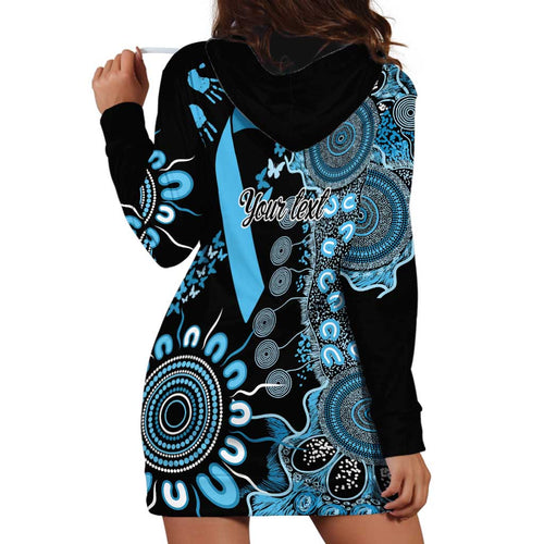 Prostate Cancer Awareness Personalised Hoodie Dress Aboriginal Ribbon Dot Painting