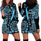 Prostate Cancer Awareness Personalised Hoodie Dress Aboriginal Ribbon Dot Painting