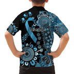 Prostate Cancer Awareness Personalised Kid Hawaiian Shirt Aboriginal Ribbon Dot Painting
