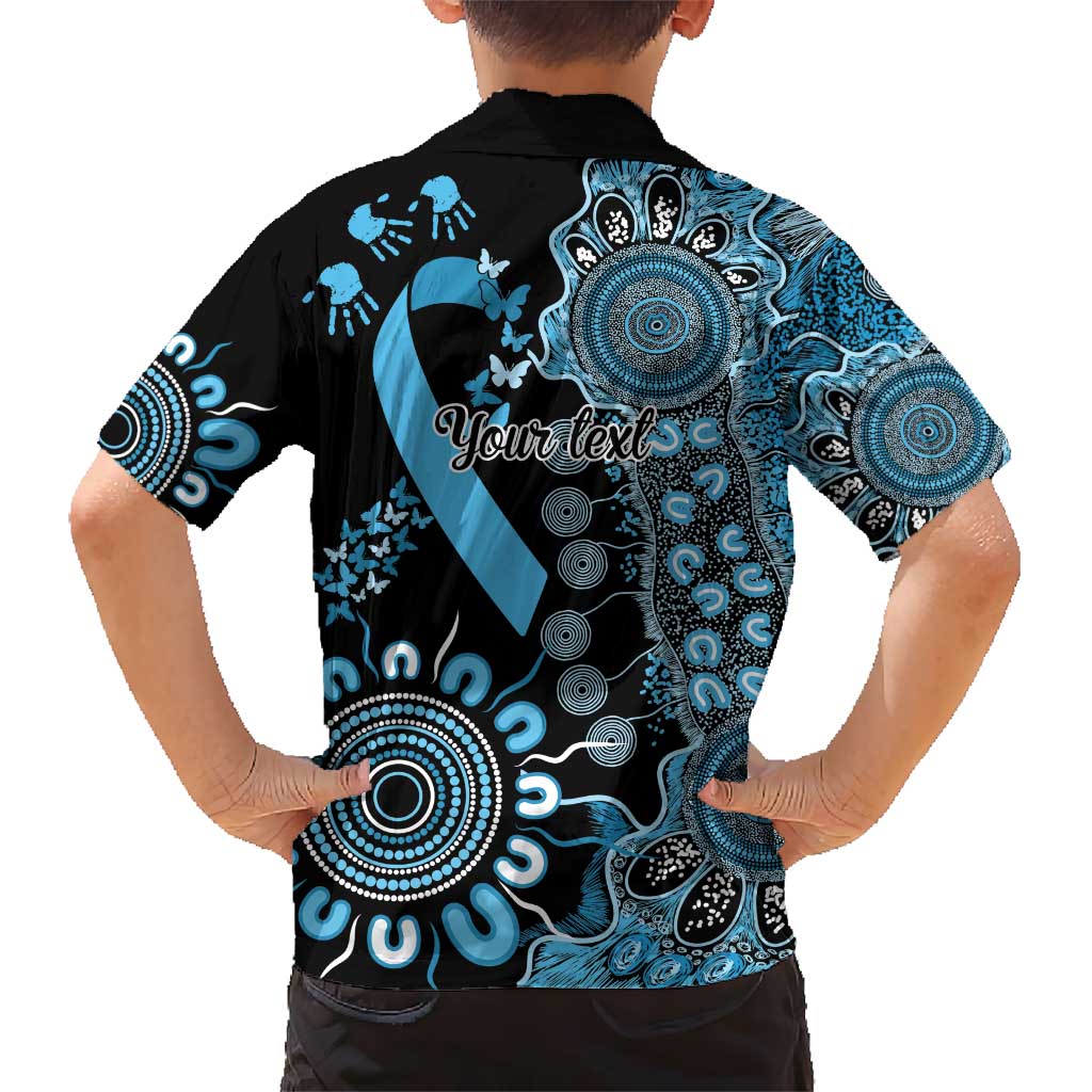 Prostate Cancer Awareness Personalised Kid Hawaiian Shirt Aboriginal Ribbon Dot Painting