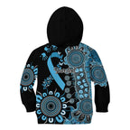 Prostate Cancer Awareness Personalised Kid Hoodie Aboriginal Ribbon Dot Painting