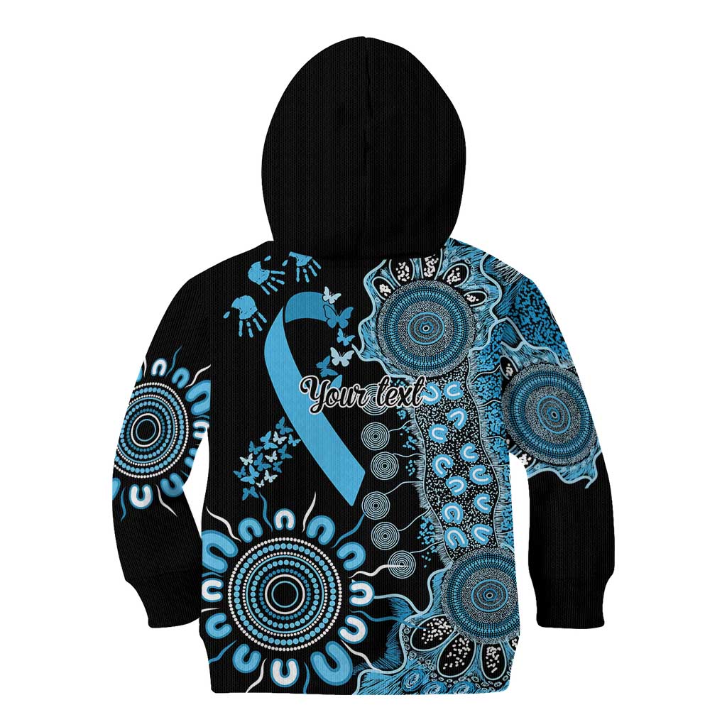 Prostate Cancer Awareness Personalised Kid Hoodie Aboriginal Ribbon Dot Painting