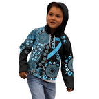 Prostate Cancer Awareness Personalised Kid Hoodie Aboriginal Ribbon Dot Painting