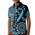 Prostate Cancer Awareness Personalised Kid Polo Shirt Aboriginal Ribbon Dot Painting