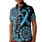 Prostate Cancer Awareness Personalised Kid Polo Shirt Aboriginal Ribbon Dot Painting