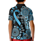 Prostate Cancer Awareness Personalised Kid Polo Shirt Aboriginal Ribbon Dot Painting