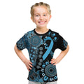 Prostate Cancer Awareness Personalised Kid T Shirt Aboriginal Ribbon Dot Painting