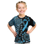 Prostate Cancer Awareness Personalised Kid T Shirt Aboriginal Ribbon Dot Painting