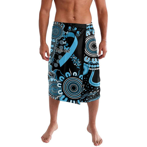 Prostate Cancer Awareness Personalised Lavalava Aboriginal Ribbon Dot Painting