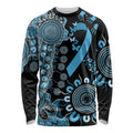 Prostate Cancer Awareness Personalised Long Sleeve Shirt Aboriginal Ribbon Dot Painting