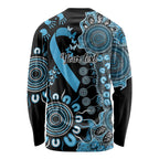 Prostate Cancer Awareness Personalised Long Sleeve Shirt Aboriginal Ribbon Dot Painting