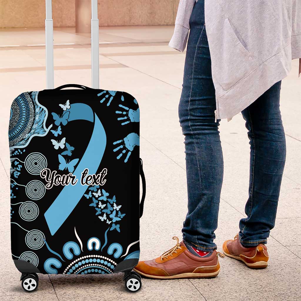 Prostate Cancer Awareness Personalised Luggage Cover Aboriginal Ribbon Dot Painting