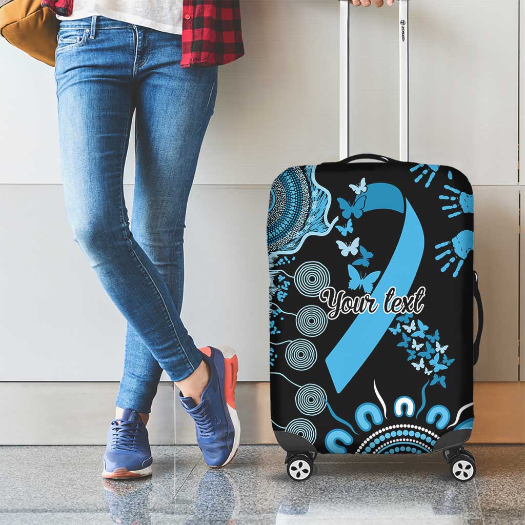 Prostate Cancer Awareness Personalised Luggage Cover Aboriginal Ribbon Dot Painting