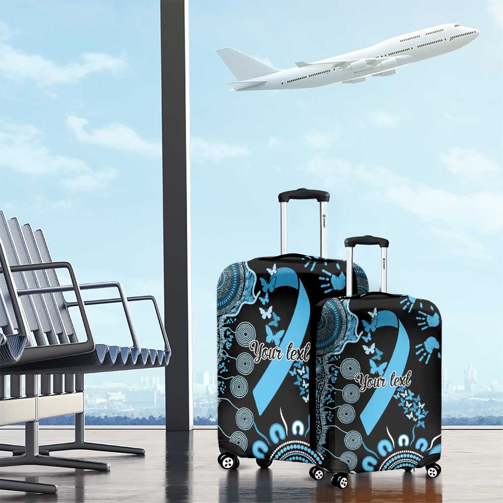 Prostate Cancer Awareness Personalised Luggage Cover Aboriginal Ribbon Dot Painting