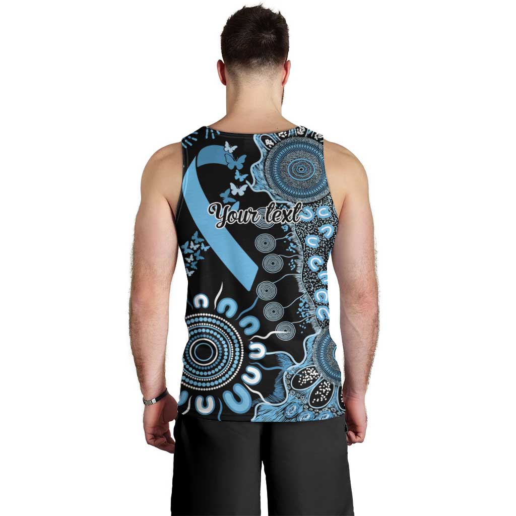 Prostate Cancer Awareness Personalised Men Tank Top Aboriginal Ribbon Dot Painting