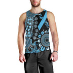 Prostate Cancer Awareness Personalised Men Tank Top Aboriginal Ribbon Dot Painting