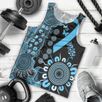 Prostate Cancer Awareness Personalised Men Tank Top Aboriginal Ribbon Dot Painting
