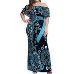 Prostate Cancer Awareness Personalised Off Shoulder Maxi Dress Aboriginal Ribbon Dot Painting