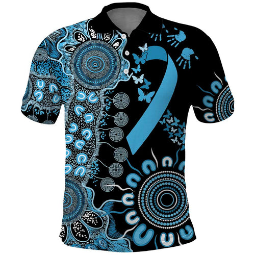 Prostate Cancer Awareness Personalised Polo Shirt Aboriginal Ribbon Dot Painting
