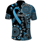 Prostate Cancer Awareness Personalised Polo Shirt Aboriginal Ribbon Dot Painting