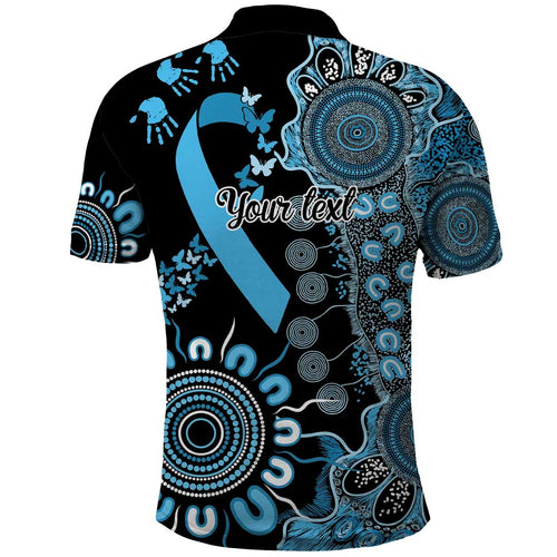 Prostate Cancer Awareness Personalised Polo Shirt Aboriginal Ribbon Dot Painting