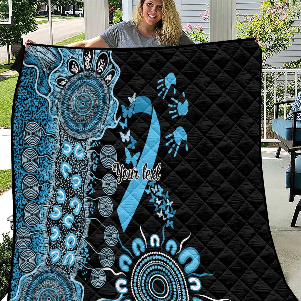 Prostate Cancer Awareness Personalised Quilt Aboriginal Ribbon Dot Painting