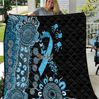 Prostate Cancer Awareness Personalised Quilt Aboriginal Ribbon Dot Painting